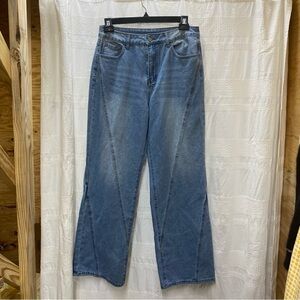 Commense Blue Flare Women's Jeans wide leg with cute design